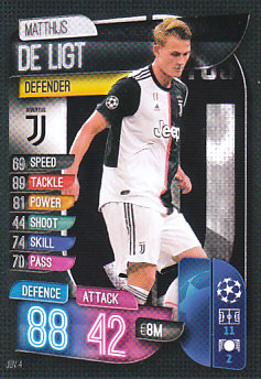 Matthijs De Ligt Juventus FC 2019/20 Topps Match Attax CL #JUV4